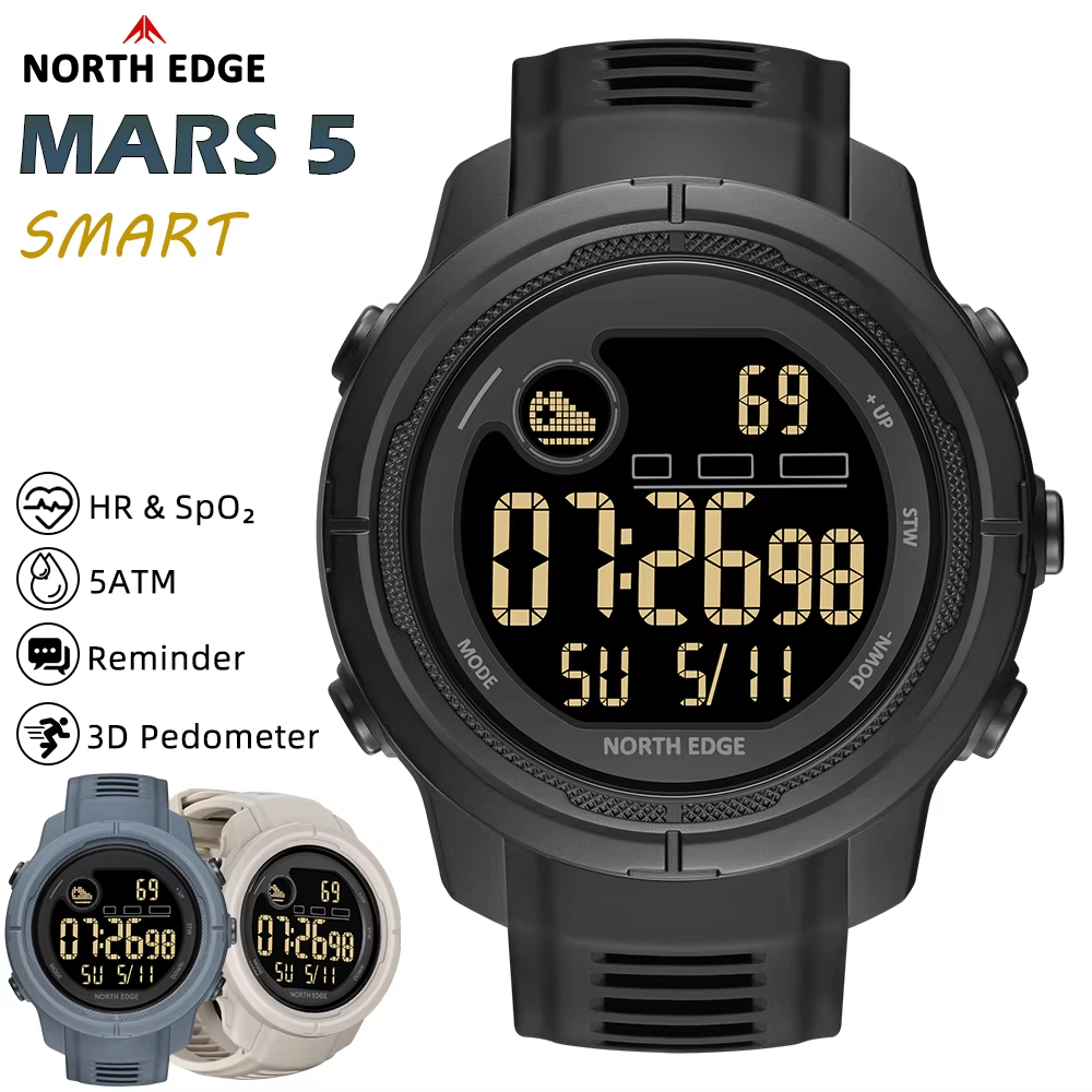 Smartwatch Watches For Men Digital - NORTH EDGE NEW MARS 5 남성용