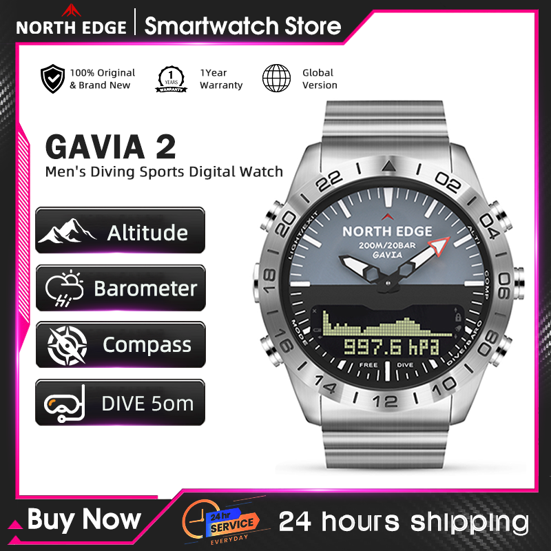 Altimeter Compass Watch - NORTH EDGE 남성용 다이브 시계 군용