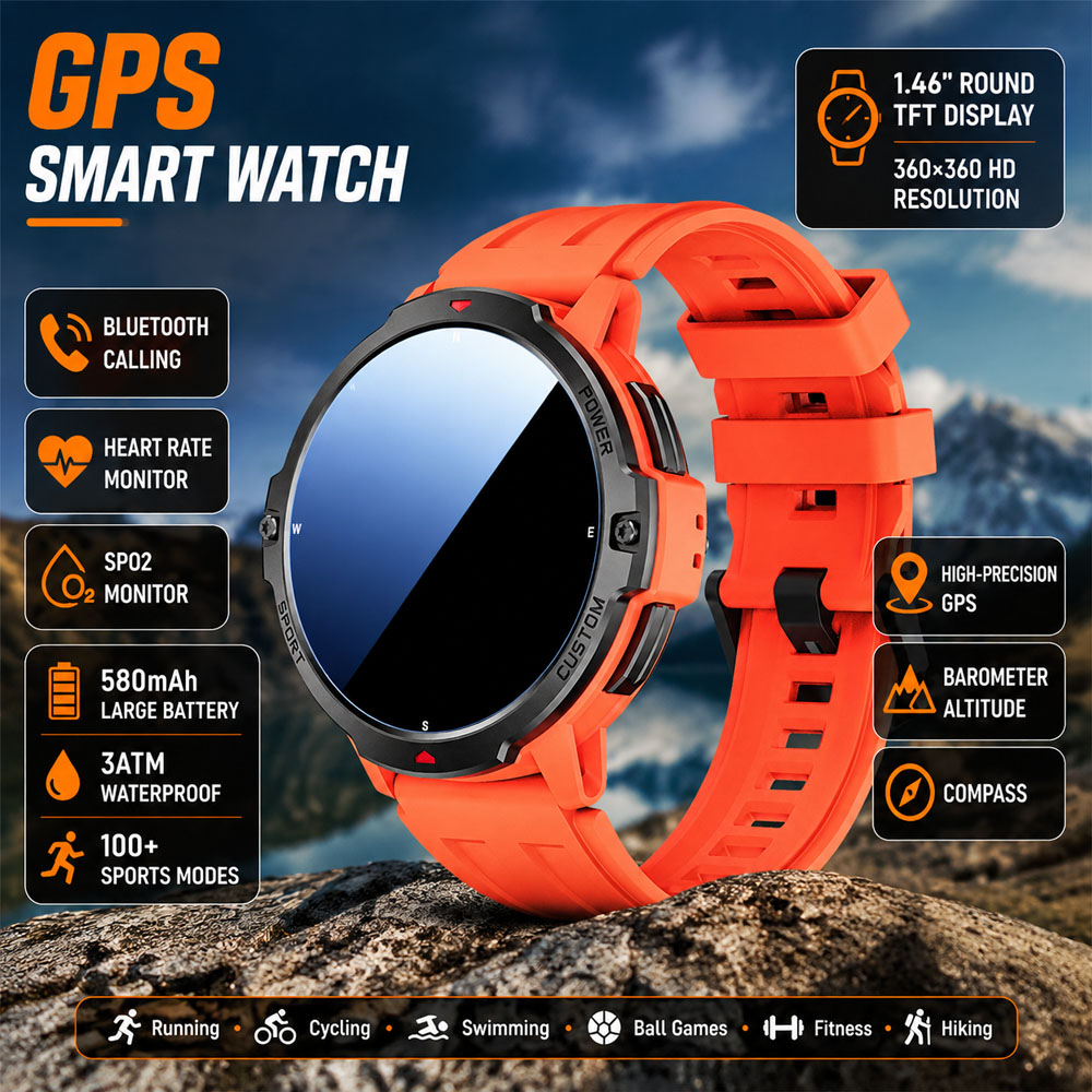 Smartwatch Timex Watches For Men - 새로운 6축 자이로스코프 군용 GPS 스마트워치
