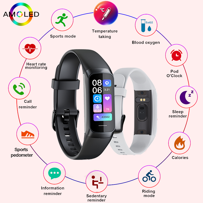 Smartwatch Health Watches For Women - LIGE 1.1인치 아몰레드 심박수 모니터 스마트