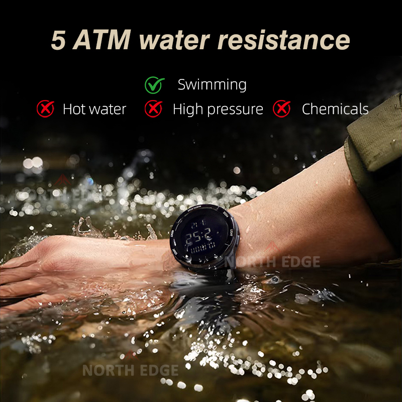 Smartwatch Digital Watches For Men - NORTH EDGE 2025 TERRAX 남성용 디지털