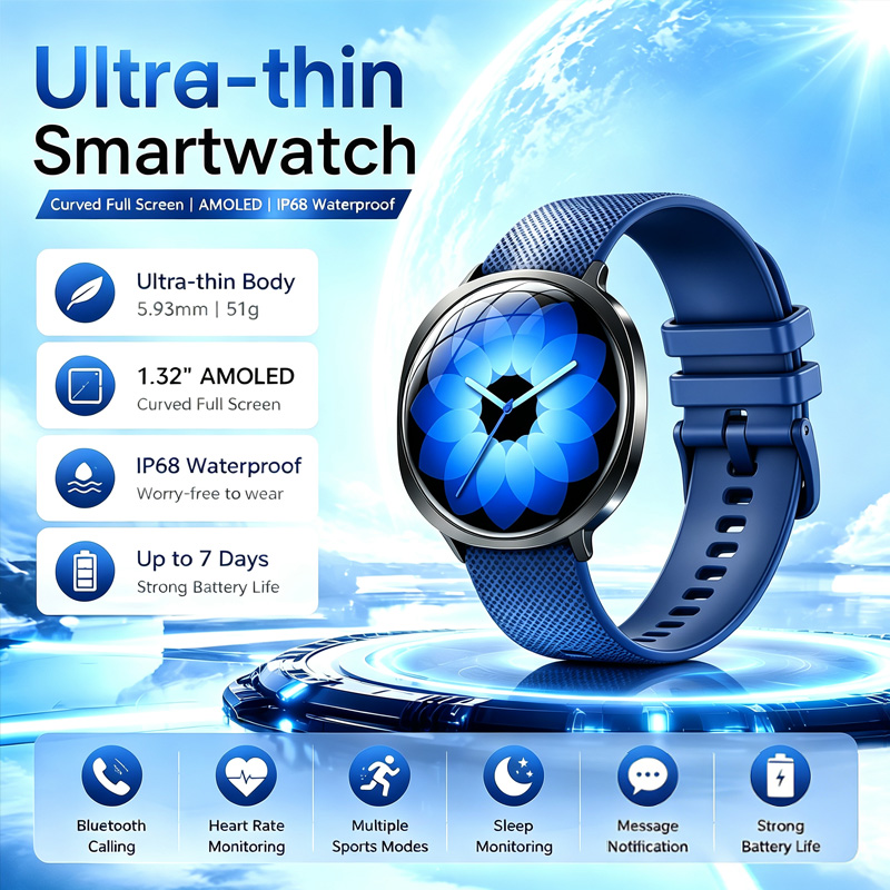 Smartwatch Health Watches For Women - 새로운 M301 스마트워치, 라운드 AMOLED 곡면