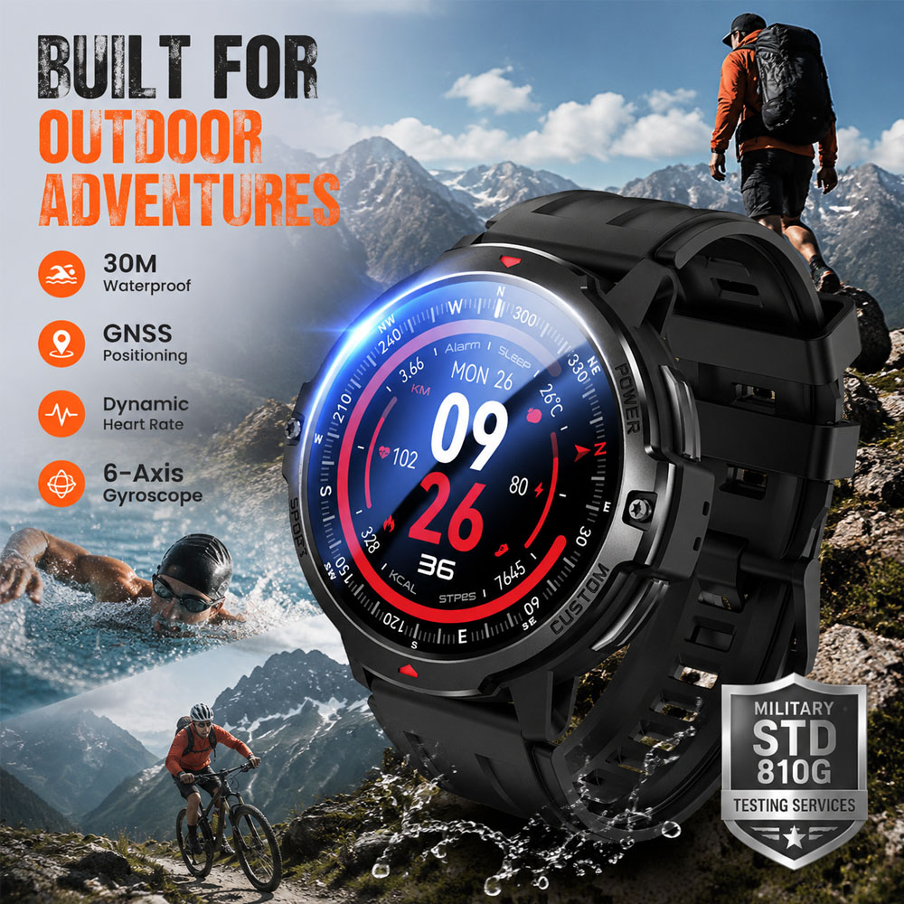 Smartwatch Timex Watches For Men - 새로운 6축 자이로스코프 군용 GPS 스마트워치