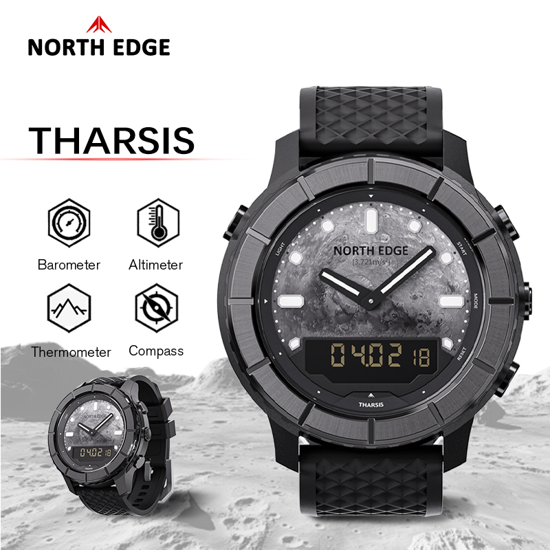 Altimeter Compass Watch - NORTH EDGE THARSIS 남성용 탄소 섬유