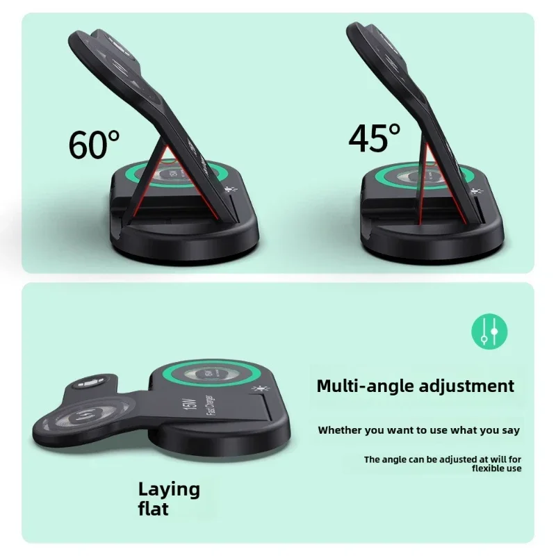 15W 고속 무선 충전 스탠드 3 in 1 접이식 충전 - Watch 7 Smartwatch Iphone 리뷰 및 가격
