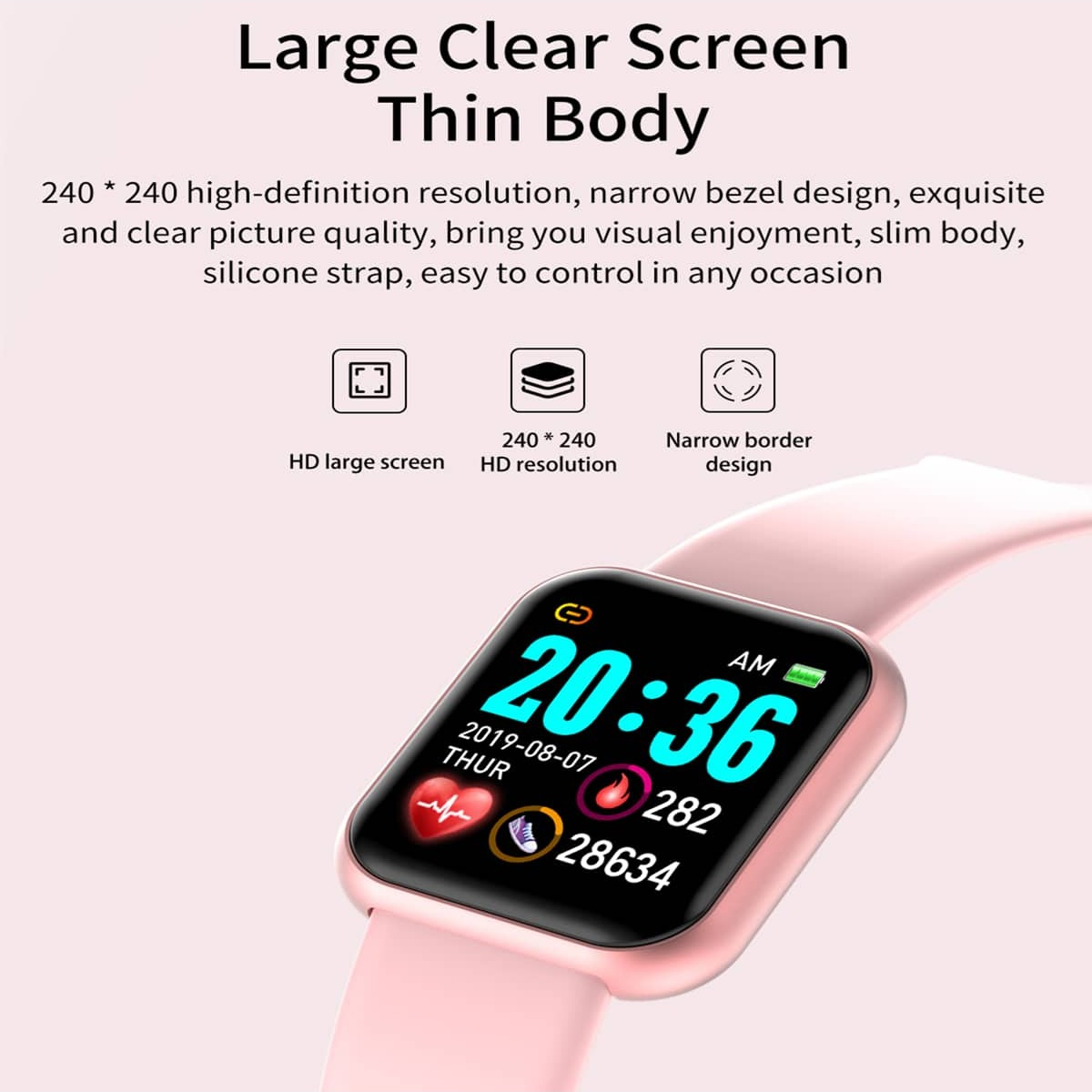 스마트 워치 메시지 알림 음악 제어 칼로리 거리 피트니 - Smartwatch Watches For Girls 리뷰 및 가격