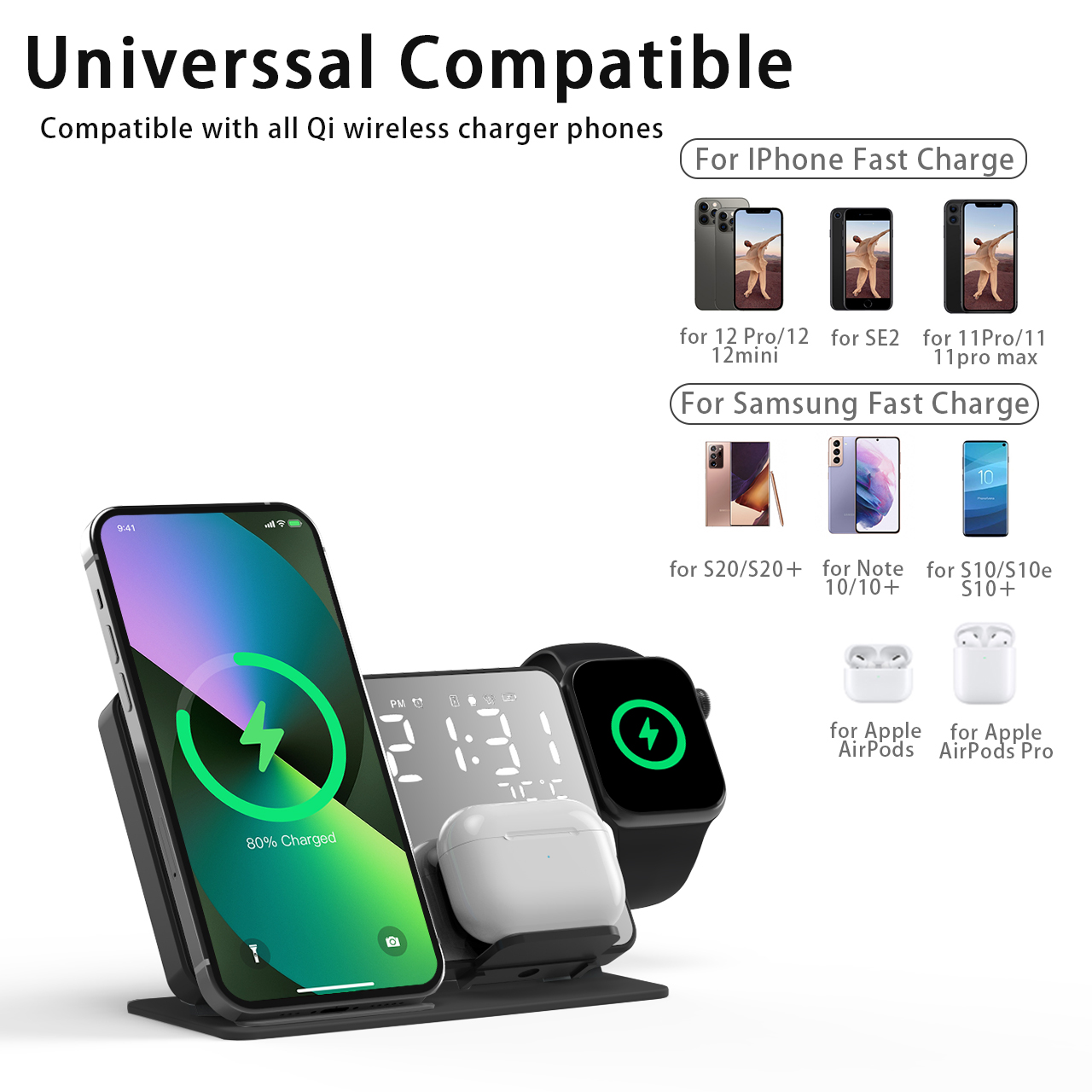 3 인 1 무선 충전기 아이폰 14 13 12 프로 애 - Watch 7 Smartwatch Iphone 리뷰 및 가격