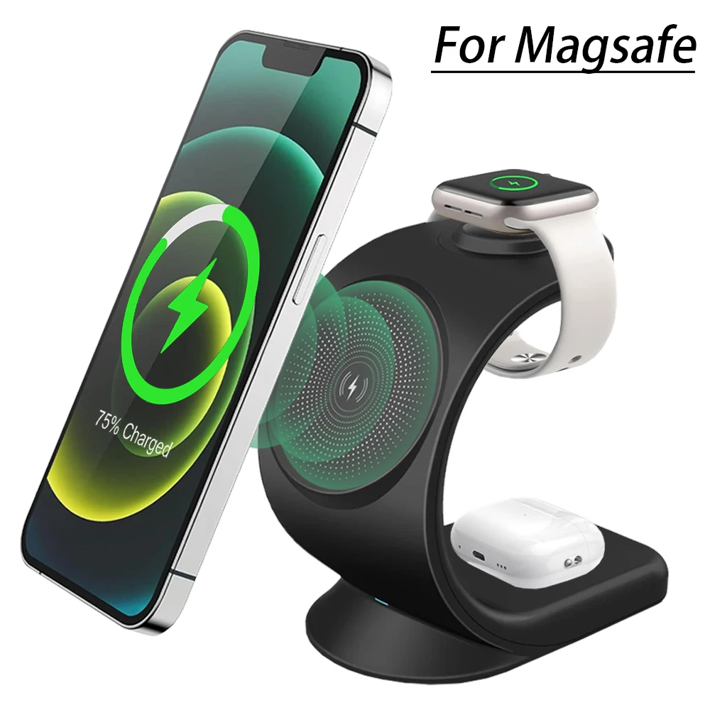 마그네틱 무선 충전기 3 in 1 고속 충전 스테이션  - Watch 7 Smartwatch Iphone 리뷰 및 가격
