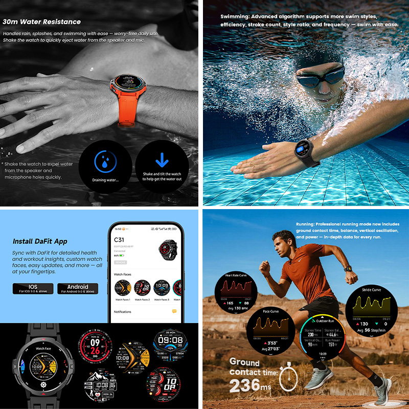 새로운 6축 자이로스코프 군용 GPS 스마트워치 3AT - Smartwatch Timex Watches For Men 리뷰 및 가격