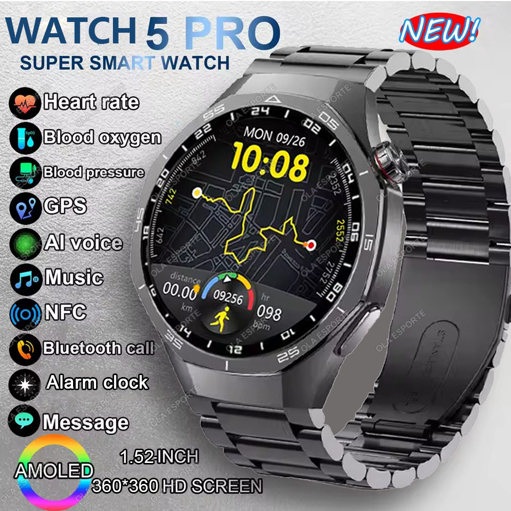 뉴 워치 5 프로 스마트워치 1.53인치 AMOLED  - Smartwatch Sports Watches For Women 리뷰 및 가격