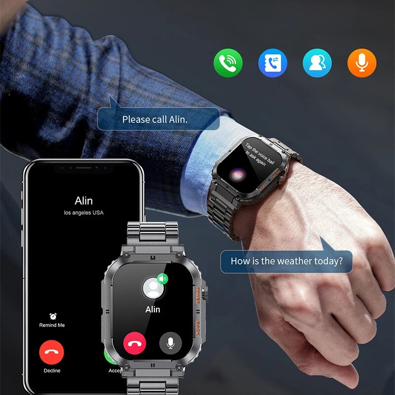 LIGE 남성용 야외 스포츠 피트니스 스마트워치, 블루 - Smartwatch Watches For Men Digital 리뷰 및 가격