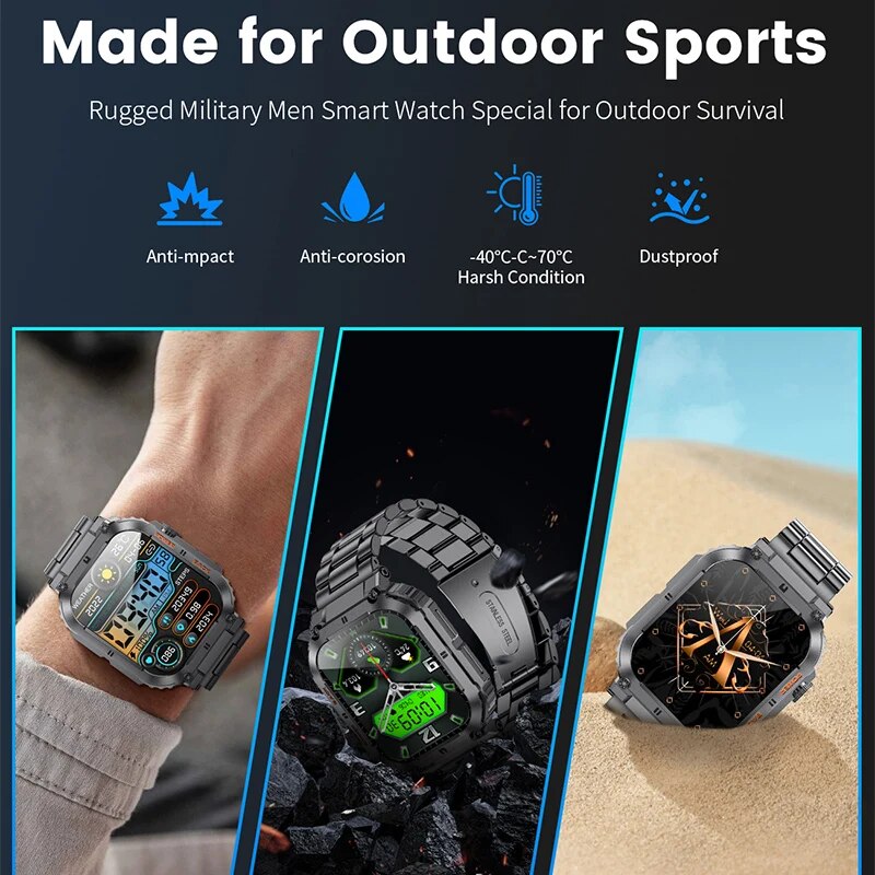 LIGE 남성용 야외 스포츠 피트니스 스마트워치, 블루 - Smartwatch Watches For Men Digital 리뷰 및 가격