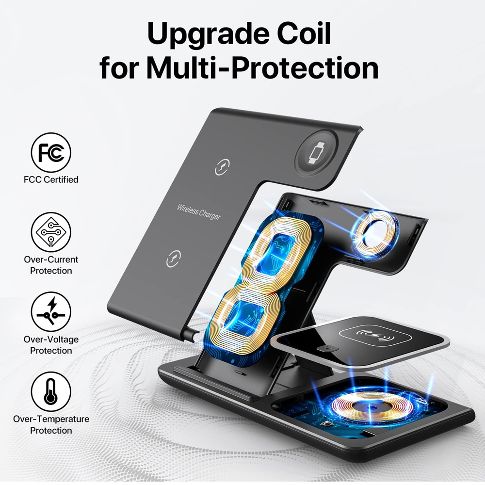 15W 3 in 1 LED 고속 무선 충전 스탠드 접이 - Watch 7 Smartwatch Iphone 리뷰 및 가격