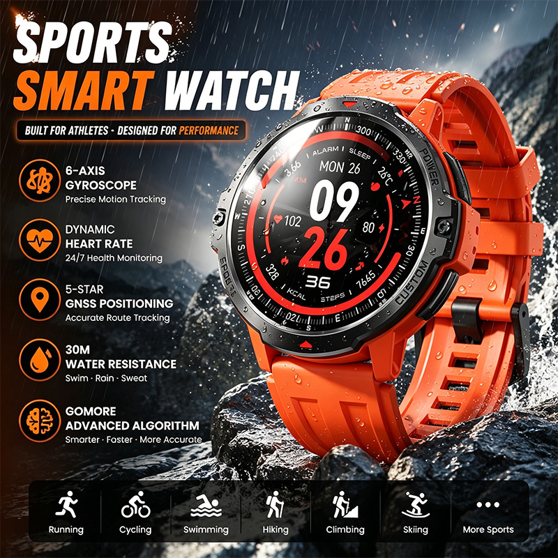 스마트 스포츠 시계 GNSS 포지셔닝 동적 심박수 모니 - Smartwatch Timex Watches For Men 리뷰 및 가격
