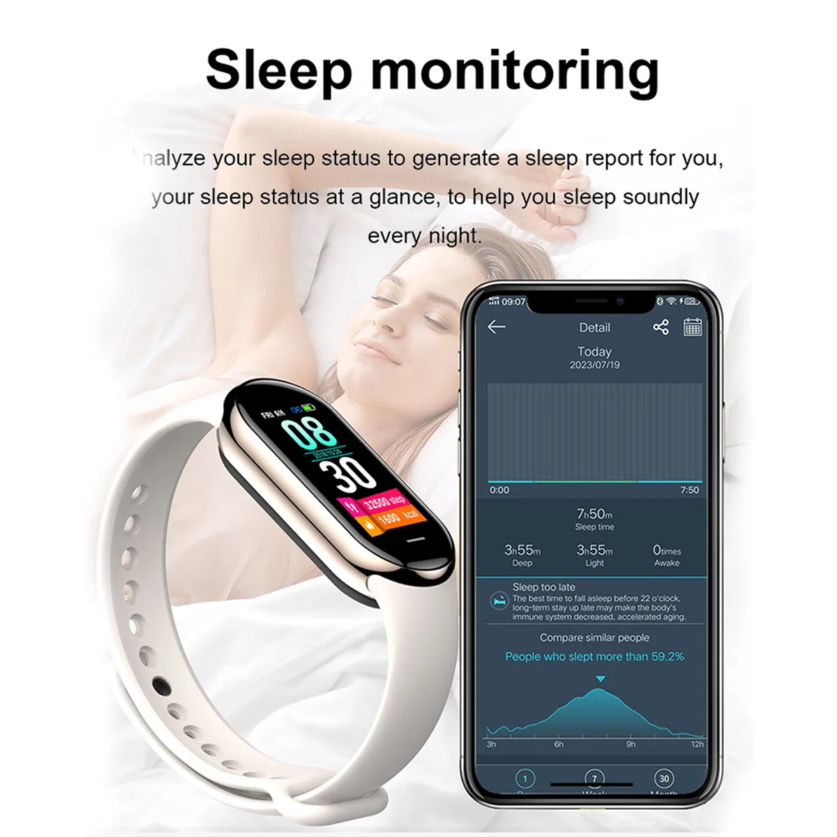 새로운 오리지널 소형 M8 밴드 스마트 남성 여성 스마 - Smartwatch Sports Watches For Women 리뷰 및 가격