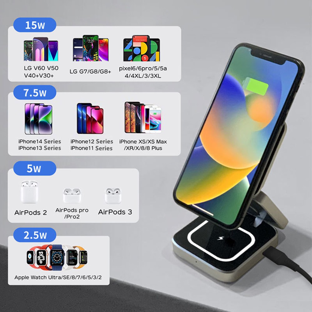 접이식 자기 무선 충전기 Samsung S25 S24  - Watch 7 Smartwatch Iphone 리뷰 및 가격