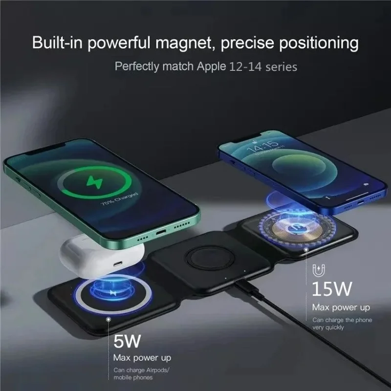 3 in 1 휴대용 마그네틱 무선 충전기 고속 충전 도 - Watches Smartwatch Samsung 리뷰 및 가격