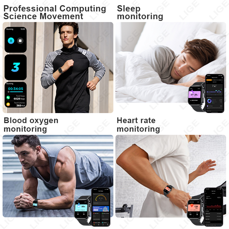 LIGE 오리지널 브랜드 스마트 시계 블루투스 통화 스 - Smartwatch Watches Brands For Women 리뷰 및 가격